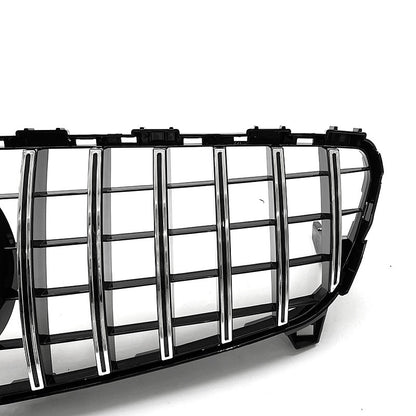 GT-Style Front Grille for Mercedes-Benz A-Class W176 (2016 - 2018), Glossy Black & Semi-Silver
