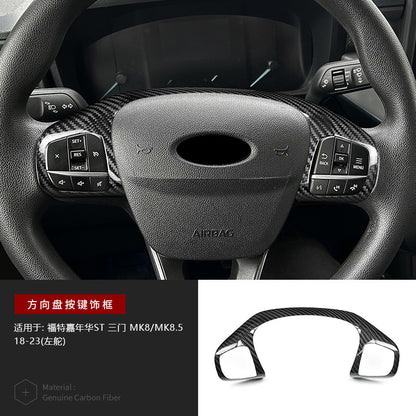Carbon Fiber Steering Wheel Button Frame Trim for Ford Fiesta ST