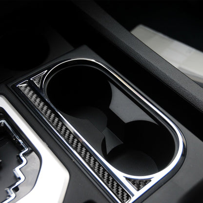Prepreg Dry Carbon 3*3 3K Real Carbon Fiber Interior Center Console Cup Holder Overlay for Toyota Tundra XK50 (2014-2021)