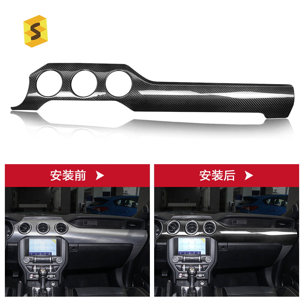 Real Carbon Fiber Center Console & Dashboard Trim for Ford Mustang (2015 - 2023)