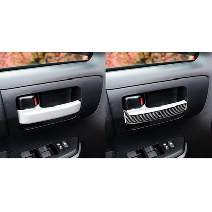 4PC Prepreg Dry Carbon 3*3 3K Real Carbon Fiber Interior Door Handle Overlay Trim for Toyota Tundra XK50 Facelift (2014-2021)