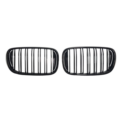 Double-Slat Front Grille for BMW 7 Series G11 G12 (2015 - 2018), Glossy Black
