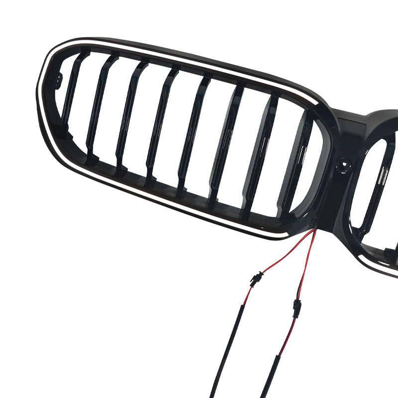 LED Illuminated Single-Slat Front Grille for BMW 5 Series G30 (2021 - 2023), Glossy Black