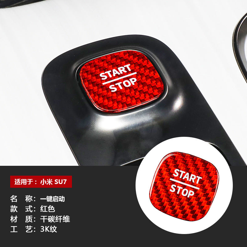 Real Carbon Fiber Ignition Push-Start Button Trim for Xiaomi SU7