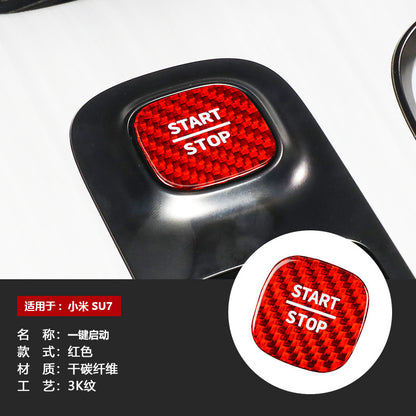 Real Carbon Fiber Ignition Push-Start Button Trim for Xiaomi SU7