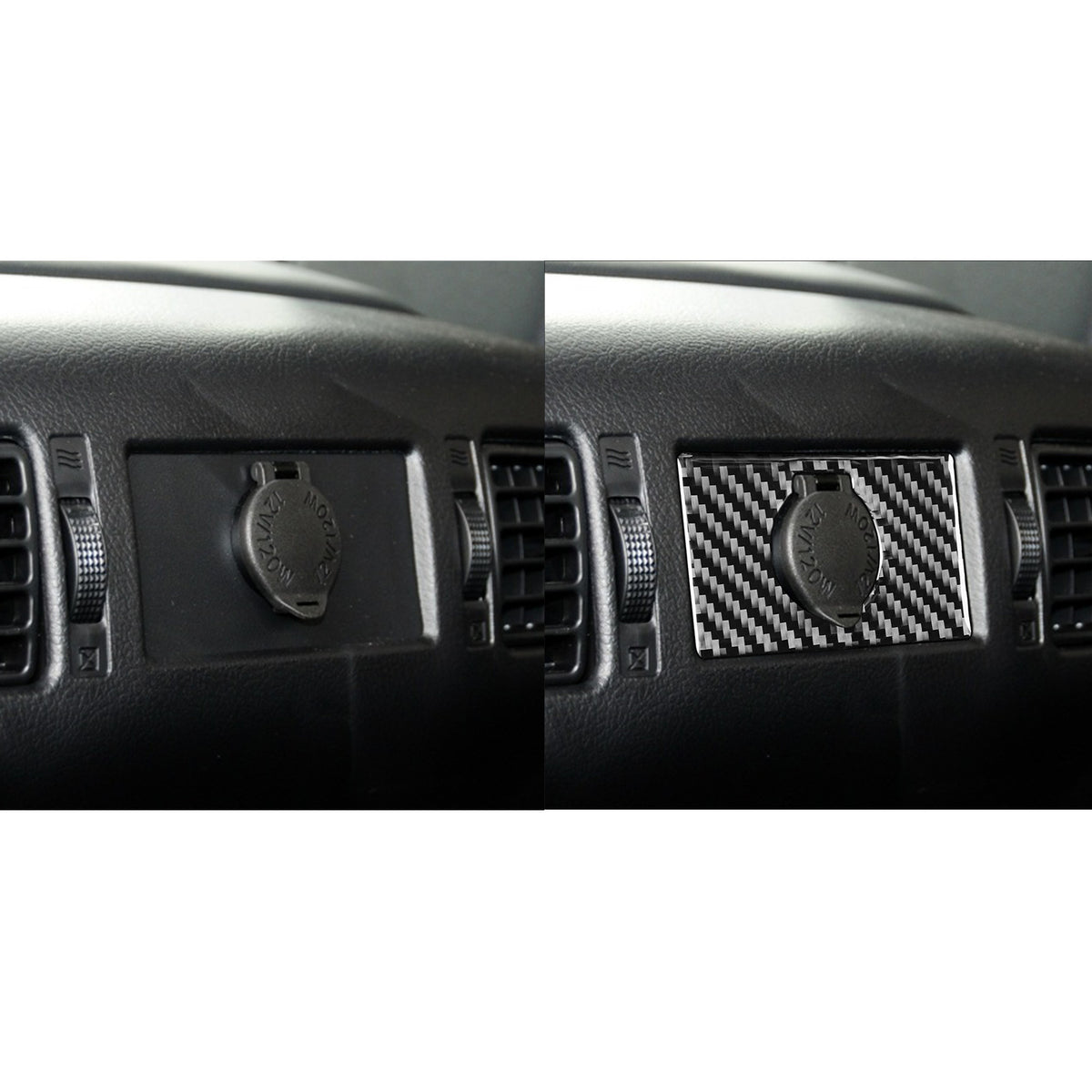 Prepreg Dry Carbon 3*3 3K Carbon Fiber Rear Seat Cigarette Lighter Switch Cover Trim for Toyota Tundra XK50 Facelift (2014-2021)