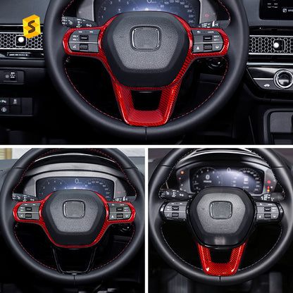 Real Carbon Fiber Steering Wheel Button Trim for Honda Civic 11th Gen (2022+)