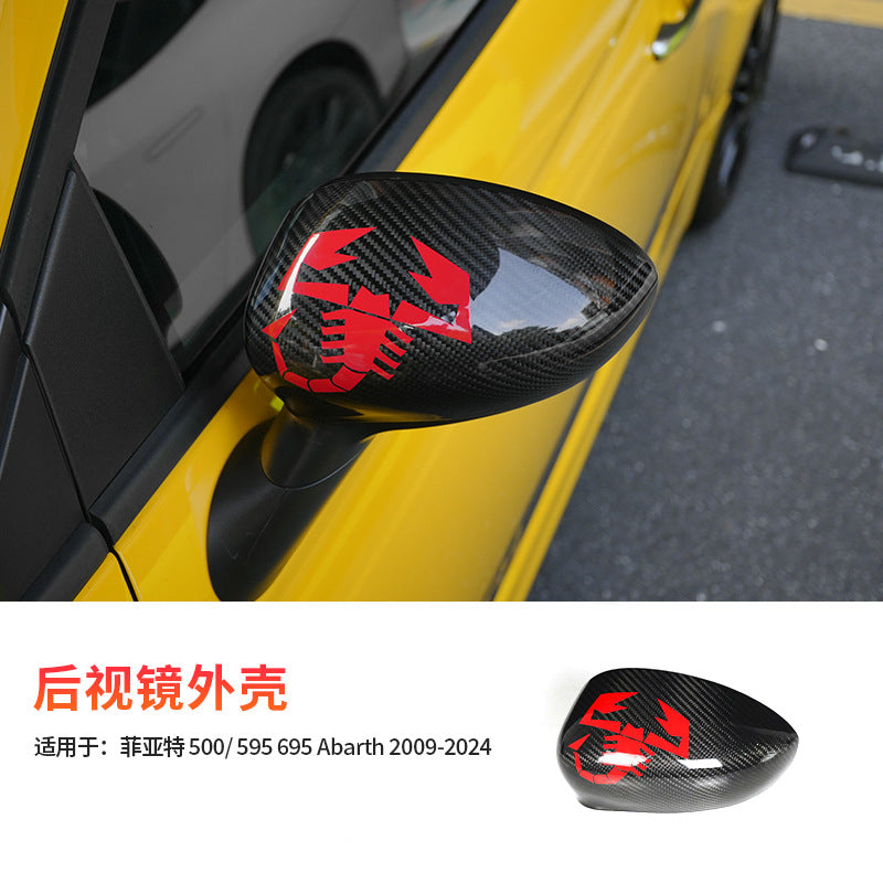 Real Carbon Fiber Side Mirror Housing Cover for Fiat 500 (2009 - 2023)