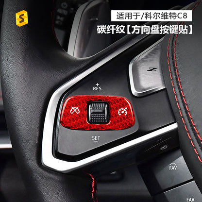 Carbon Fiber Steering Wheel Trim for Chevrolet Corvette C8