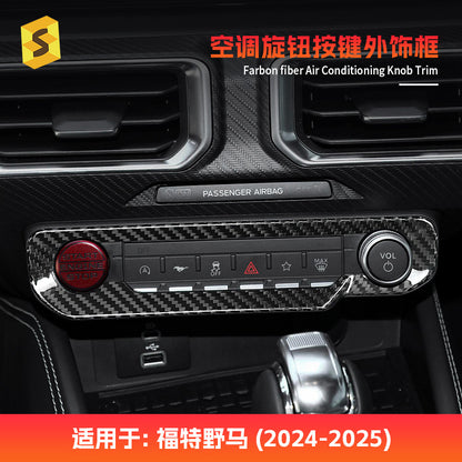Real Carbon Fiber AC Knob & Button Inner Frame Trim for Ford / Ford Mustang (2024)