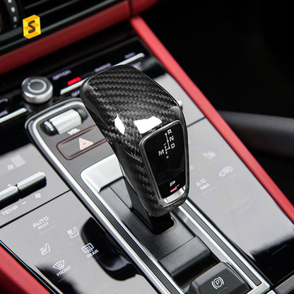 Real Carbon Fiber Gear Shift Knob Cover for Porsche Cayenne (New Models)
