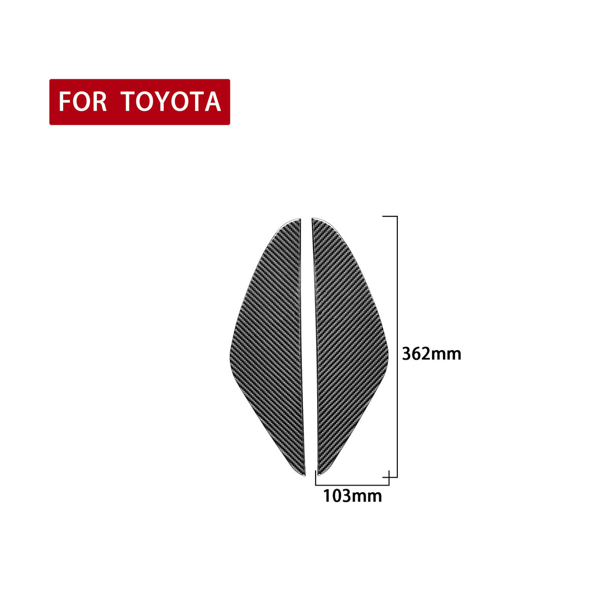 2PCS Prepreg Dry Carbon 3*3 3K Carbon Fiber Interior Door Anti-Collision Bumper Pad for Toyota Tundra XK50 Facelift (2014-2021)
