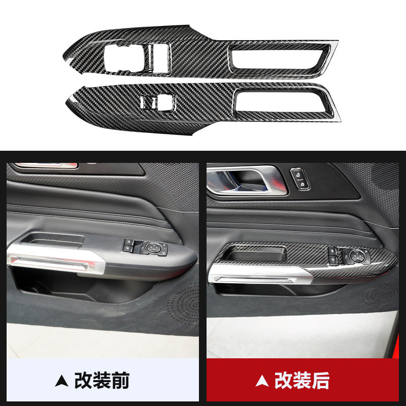 Carbon Fiber Window Switch Panel Trim for Ford Mustang (2024)
