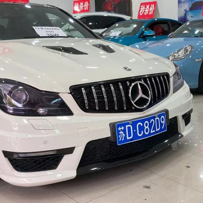 适用于2012-2014款W204正C63竖条GT款中网原车替换ABS材质
