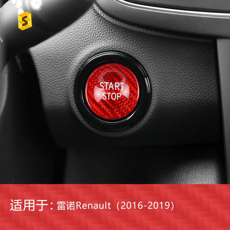 Carbon Fiber Push-Start Button Trim for Renault Koleos / Clio / Espace