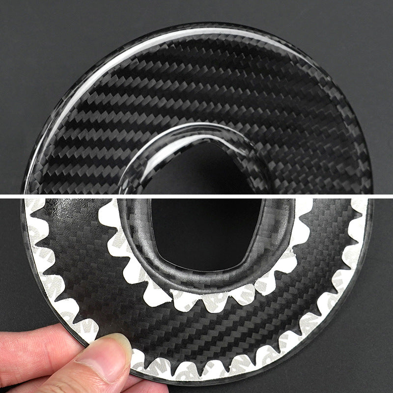 Real Carbon Fiber Steering Wheel Trim for Fiat 500 (2008+)