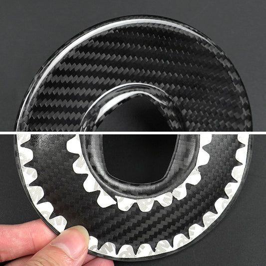 Real Carbon Fiber Steering Wheel Trim for Fiat 500 (alternate view 4)