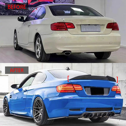 适用2005-2011款宝马E92改装PSM款尾翼亮黑ABS吹塑加厚