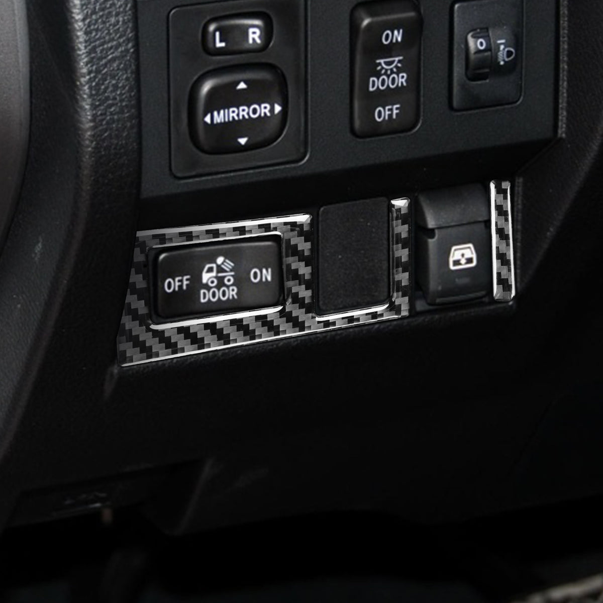 Prepreg Dry Carbon 3*3 3K Real Carbon Fiber Interior Headlight Switch Ring Trim for Toyota Tundra XK50 Facelift (2014-2021)