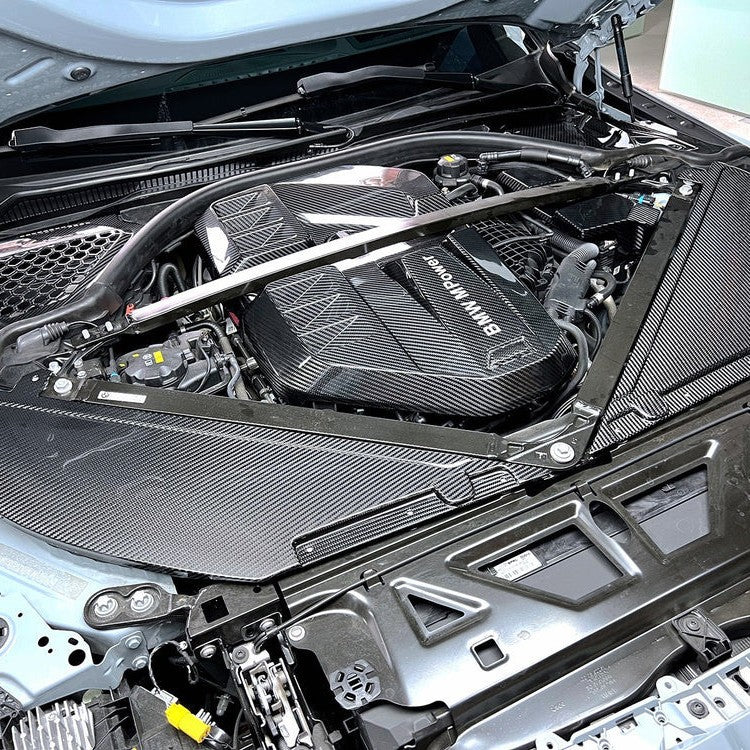 Autoclave Dry Carbon Fiber Engine Bay Battery Cover Radiator Intake Cover Strut Bar Water Splash Guard For BMW M2 G87 M3 G80 G81 M4 G82 G83 (S58 Engine) | Clip-On