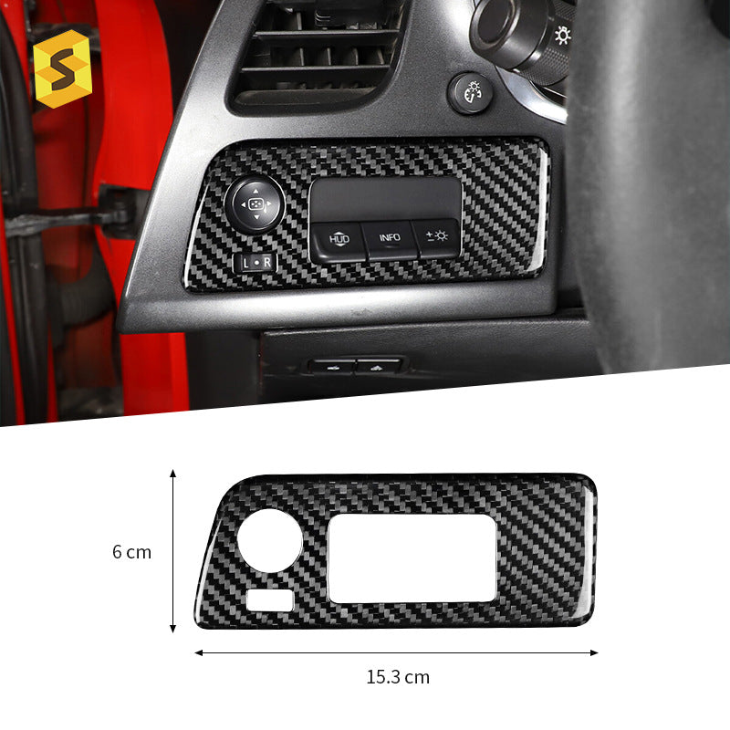 Real Carbon Fiber Headlight Adjuster Panel Trim for Corvette C7 (2014 - 2019)