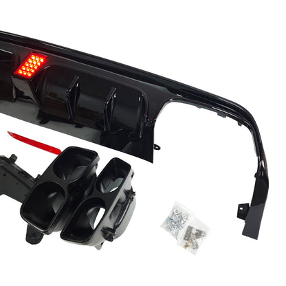 Brabus-Style LED Illuminated Rear Diffuser Lip for Mercedes-Benz S-Class W222 (2014 - 2016)