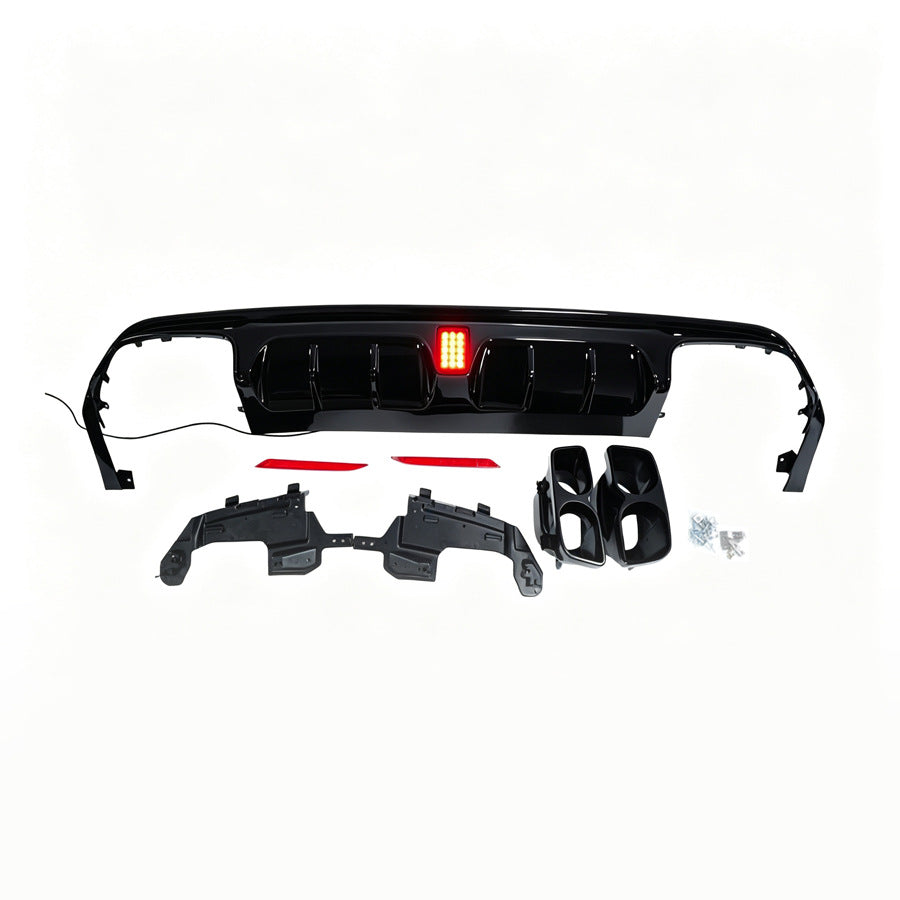 Brabus-Style LED Illuminated Rear Diffuser Lip for Mercedes-Benz S-Class W222 (2014 - 2016)