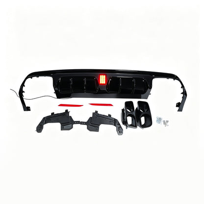 Brabus-Style LED Illuminated Rear Diffuser Lip for Mercedes-Benz S-Class W222 (2014 - 2016)