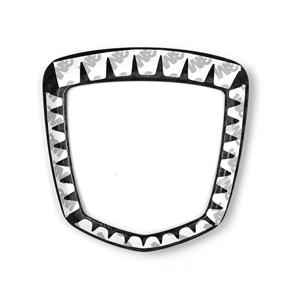 Real Carbon Fiber Rear Emblem Frame Trim for Fiat 500