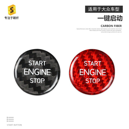 Real Carbon Fiber Push-Start Button Trim for Volkswagen CC / Magotan