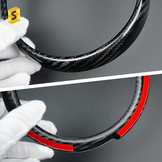 Real Carbon Fiber Speedo & Tachometer Ring Trim for Ford (alternate view 3)