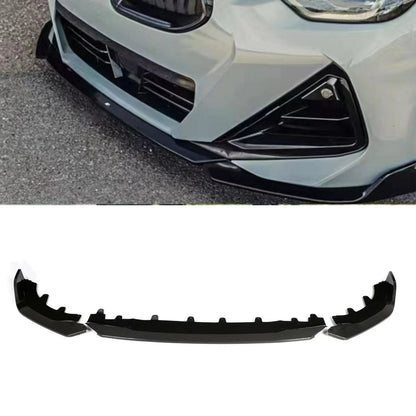 3-Section MP-Style Front Lip Spoiler for BMW 2 Series G42 (2021 - 2026), Glossy Black