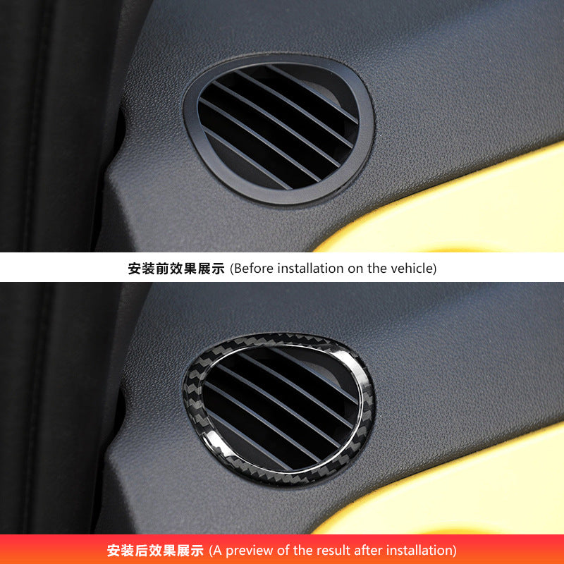 Real Carbon Fiber Defroster Vent Trim for Fiat