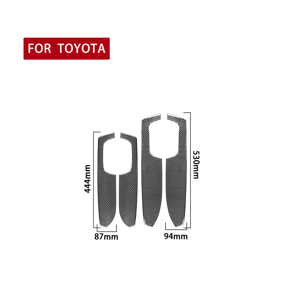 4PC Prepreg Dry Carbon 3*3 3K Carbon Fiber Interior Door Panel Armrest Cover Trim for Toyota Tundra XK50 Facelift (2014-2021)