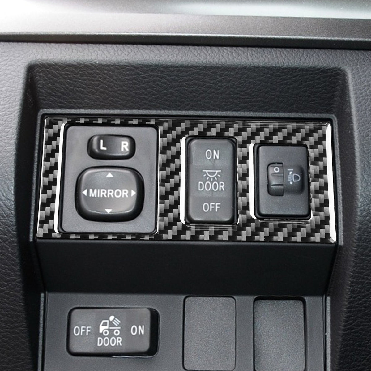 Prepreg Dry Carbon 3*3 3K Carbon Fiber Interior Mirror Control Switch Cover Trim for Toyota Tundra XK50 Facelift (2014-2021)