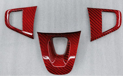 Real Carbon Fiber Steering Wheel Button Trim for Renault Megane 3