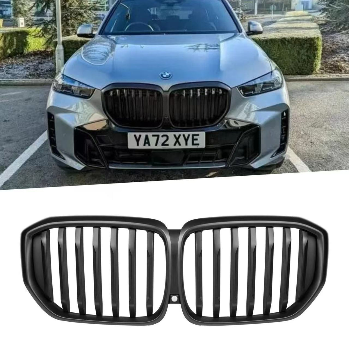 MP-Style Single-Slat Front Grille for BMW X5 G05 (2023 - 2026), Glossy Black