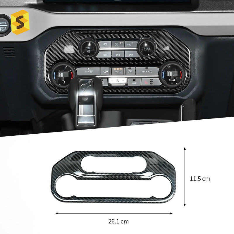 Real Carbon Fiber Multimedia Button Panel Trim for Ford Bronco