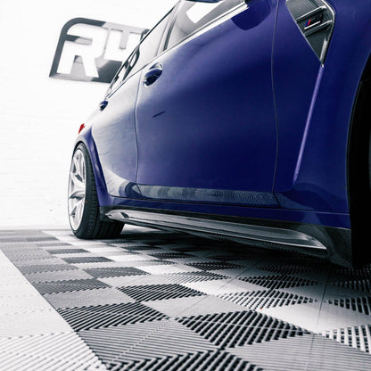 3×3 3K Twill Dry Carbon Fiber OEM Style Side Skirts for BMW G80/G81 M3 & G82/G83 M4 | Drilling Mount
