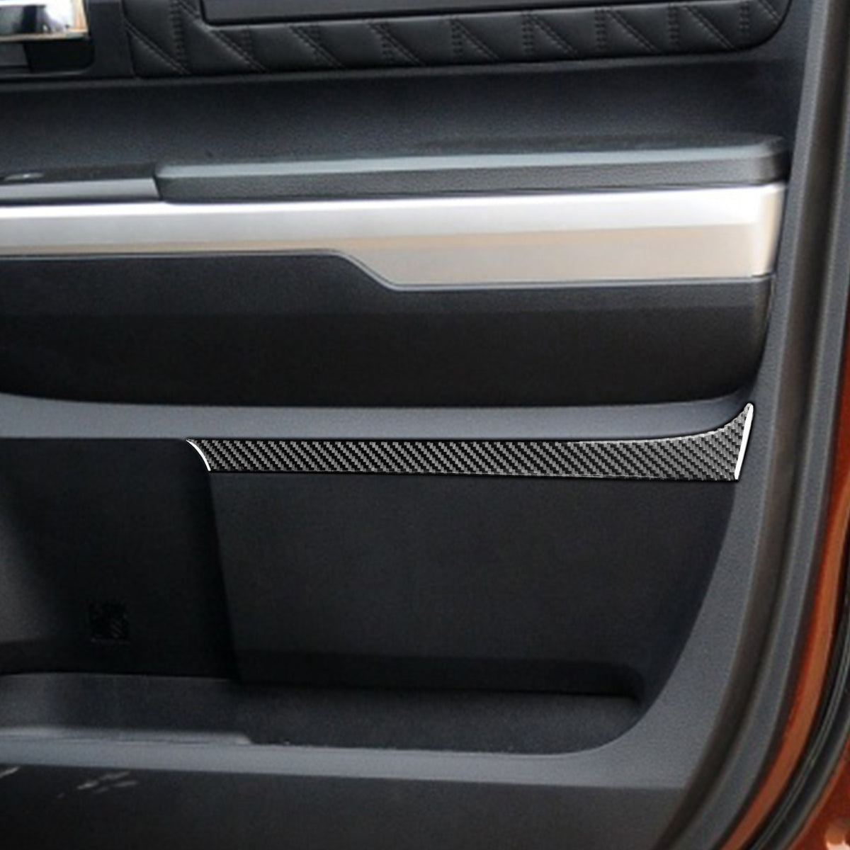 4PC Prepreg Dry Carbon 3*3 3K Real Carbon Fiber Interior Door Panel Cover Trim for Toyota Tundra XK50 Facelift (2014-2021)