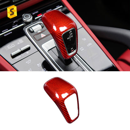 Real Carbon Fiber Gear Shift Knob Cover for Porsche Cayenne (New Models)