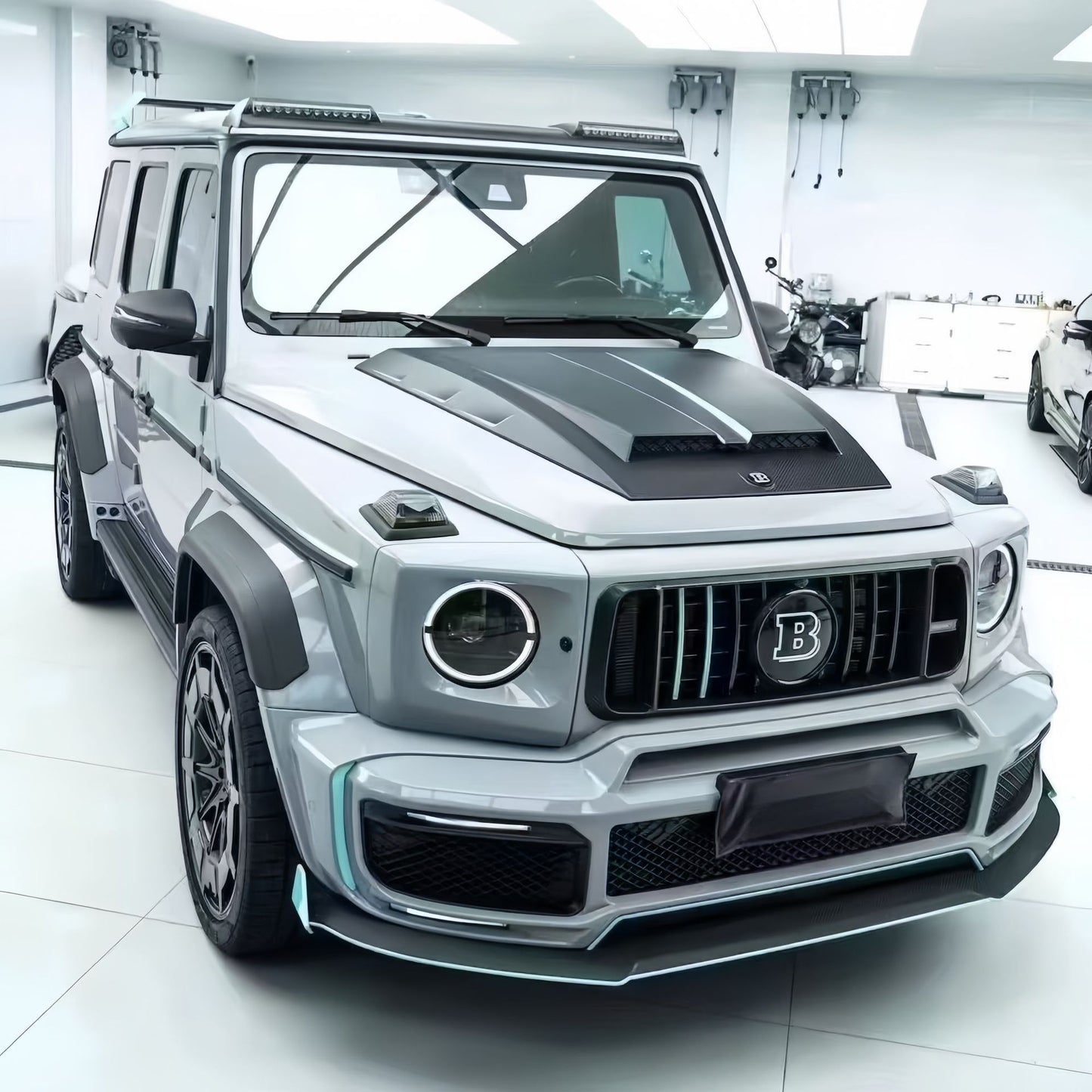 适用于奔驰G级G500G63 W464改装升级G900brabus火箭尾翼包围中网