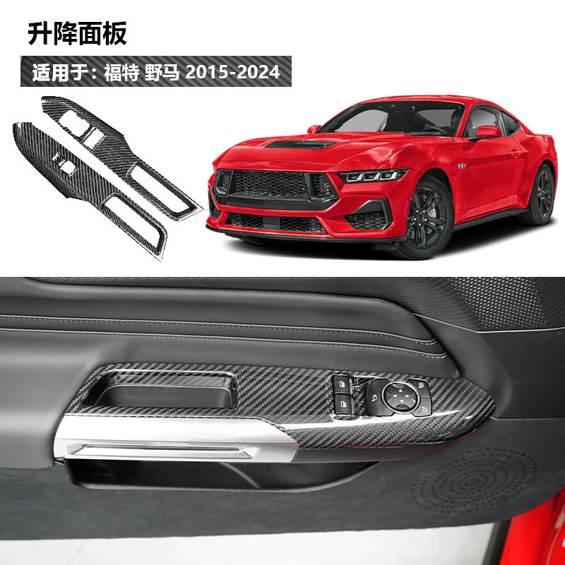 Carbon Fiber Window Switch Panel Trim for Ford Mustang (2024)
