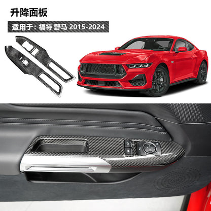 Carbon Fiber Window Switch Panel Trim for Ford Mustang (2024)