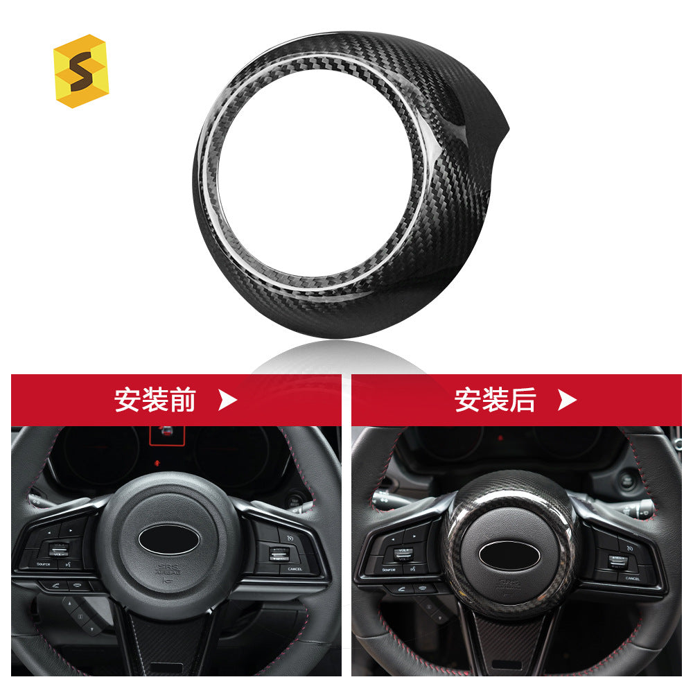 Real Carbon Fiber Steering Wheel Airbag Cover Trim for Subaru WRX (2022 - 2023)