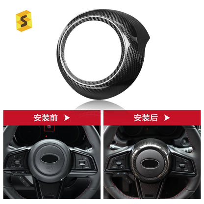 Real Carbon Fiber Steering Wheel Airbag Cover Trim for Subaru WRX (2022 - 2023)