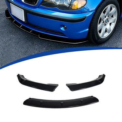Standard 3-Section Front Lip Spoiler for BMW 3 Series E46 (1998 - 2005), Glossy Black