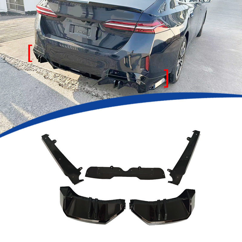 Overseas SWB 5-Section Rear Diffuser Lip for BMW 5 Series G60 (2023 - 2026), Glossy Black