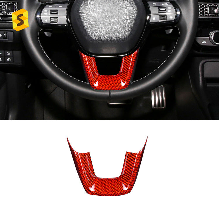 Carbon Fiber Steering Wheel U-Shape Lower Trim for Honda Civic 11th Gen (2022+)