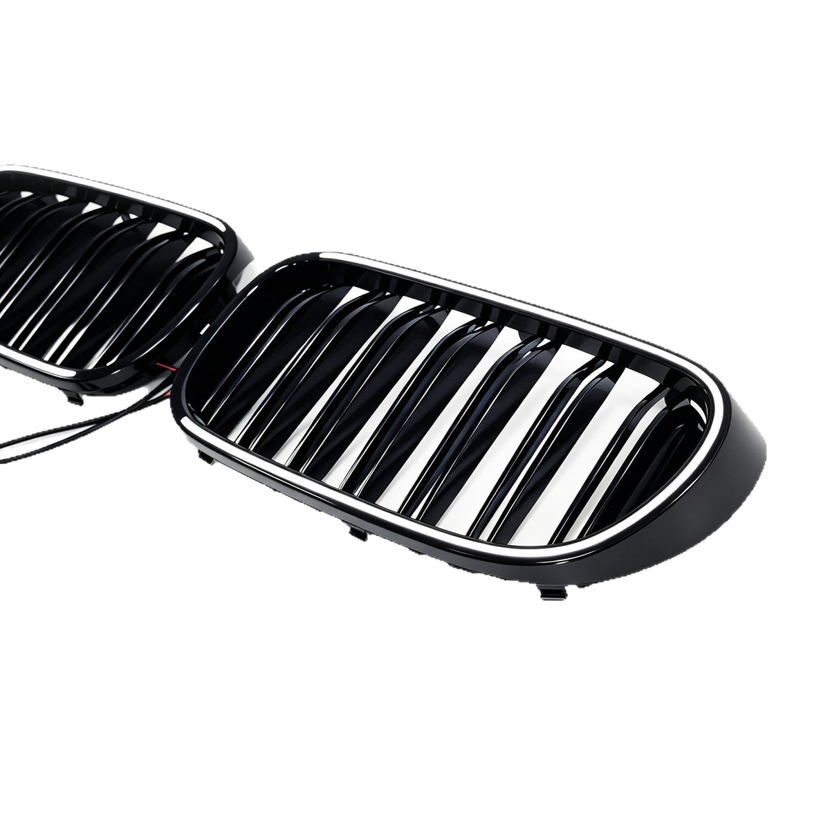 Double-Slat Front Grille for BMW 7 Series G11 G12 (2015 - 2018), Glossy Black